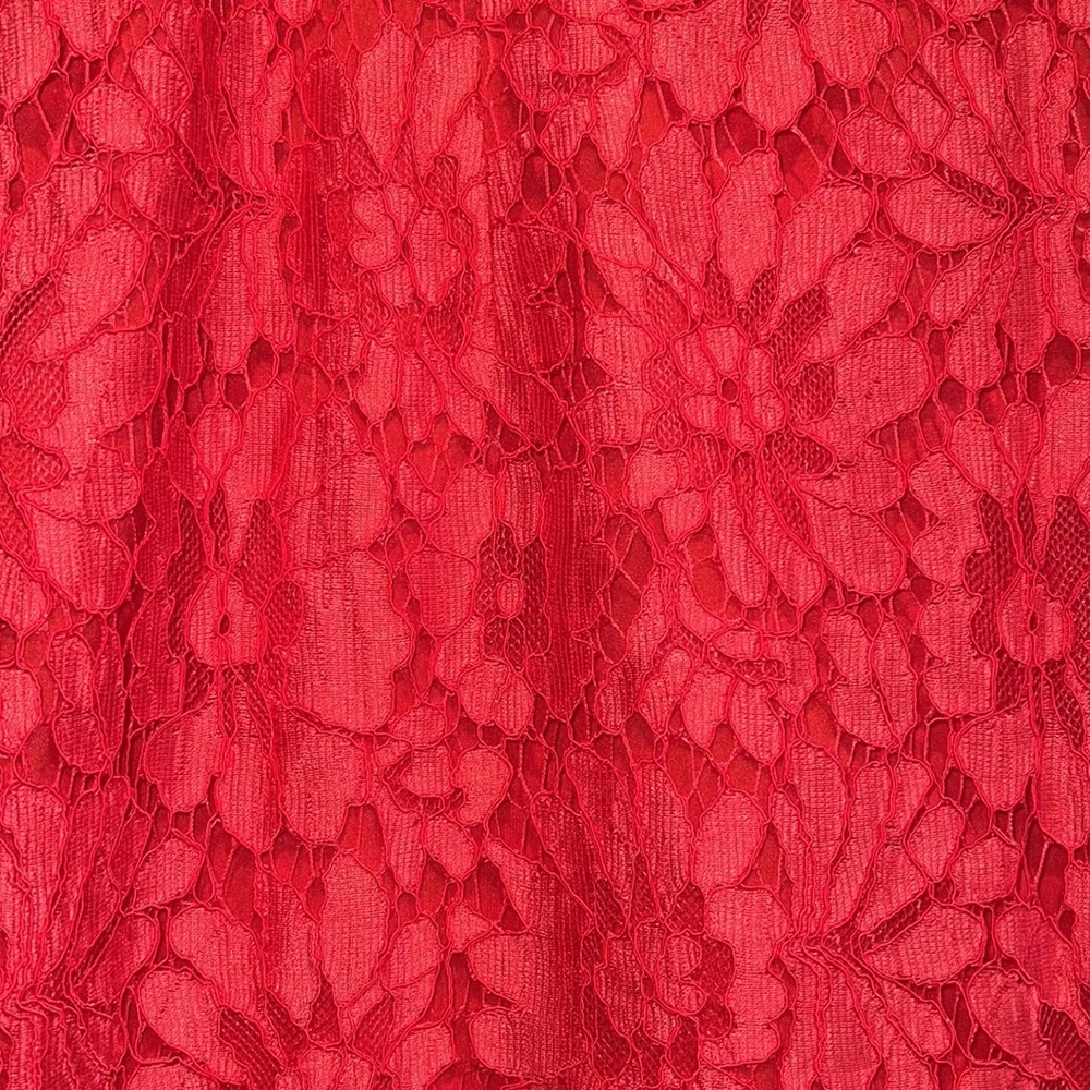 NWT Halogen 2 red bittersweet skirt lace overlay midi pencil back zipper